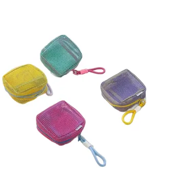 Custom LOGO Visible Mesh Cosmetic Pouch Large Capacity Portable Lipstick Foundation Toiletries Mini Multicolor Cosmetic Bag
