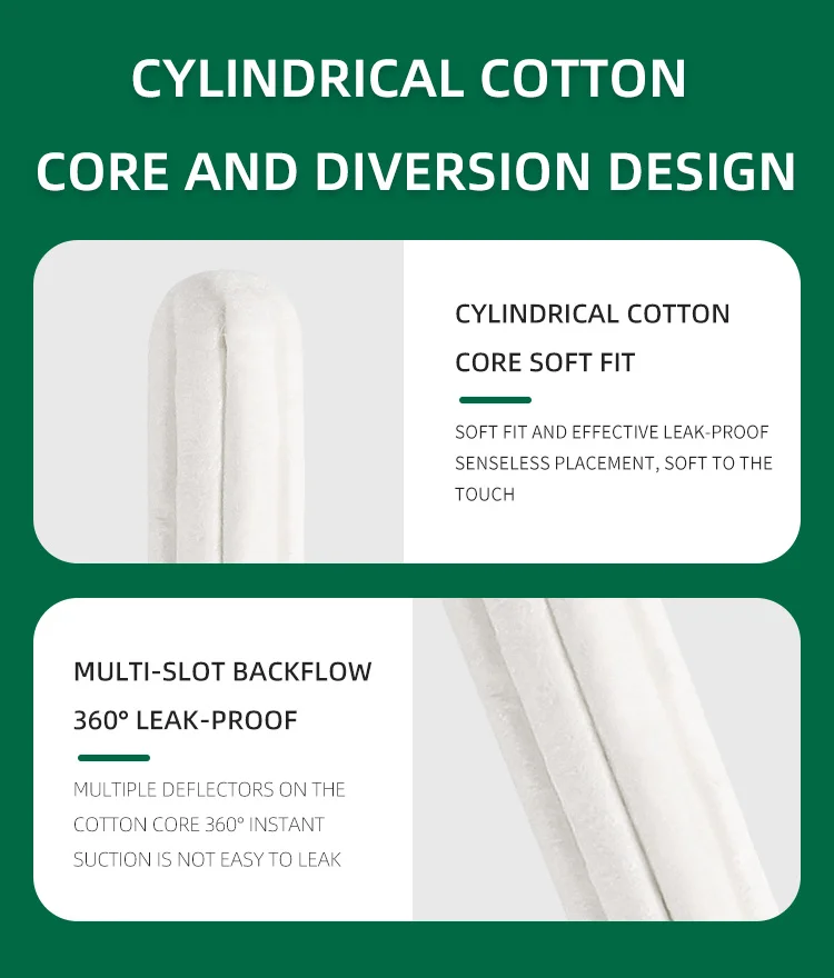 Top Sell Vaginal Ladies Tampons Applicator Clearing Cotton Organic