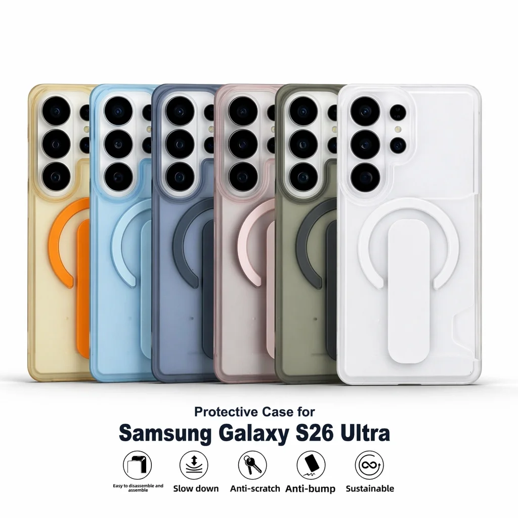 Magnetic Ring Matte Integrated Case for Samsung Galaxy S26 Ultra S25 Ultra S24 S25 Plus Shockproof Slim Cover with Card Slot