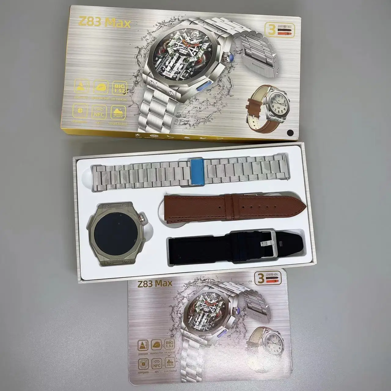 Z83 Pro Max Sport Smart Wrist Watches 1.52 Inch Waterproof IP68 Screen Activity Tracker Call Answerer Calendar with RDFit App