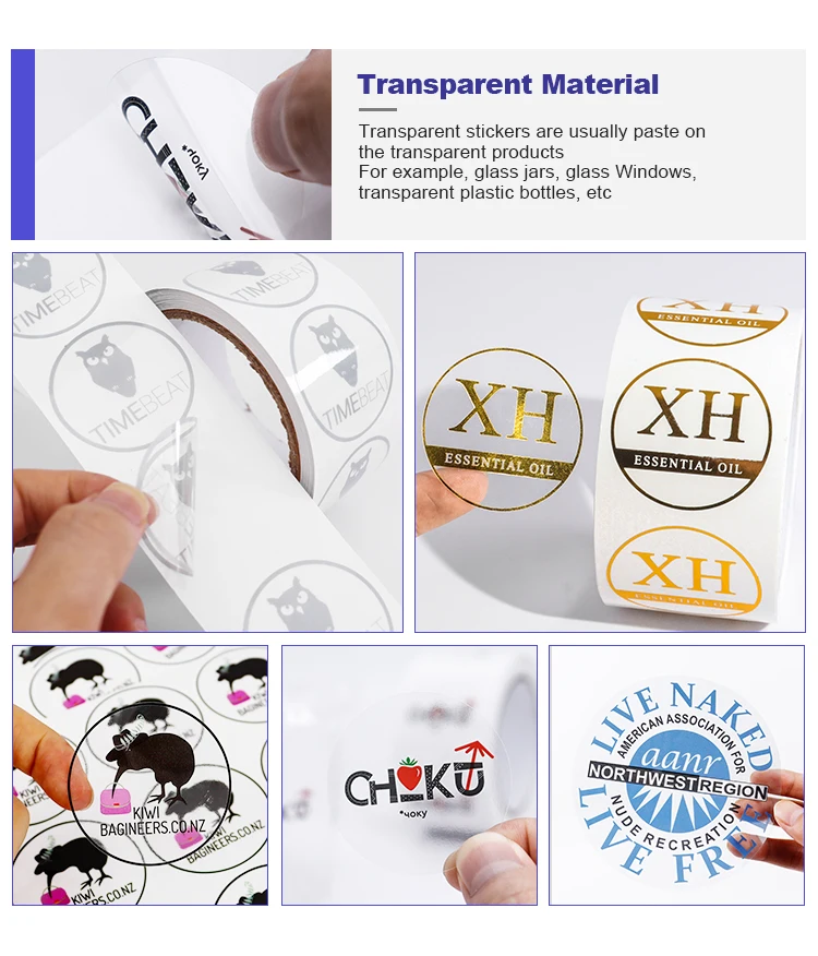 Custom Printing logo Round Stickers Roll Product Label Vinyl Paper ...