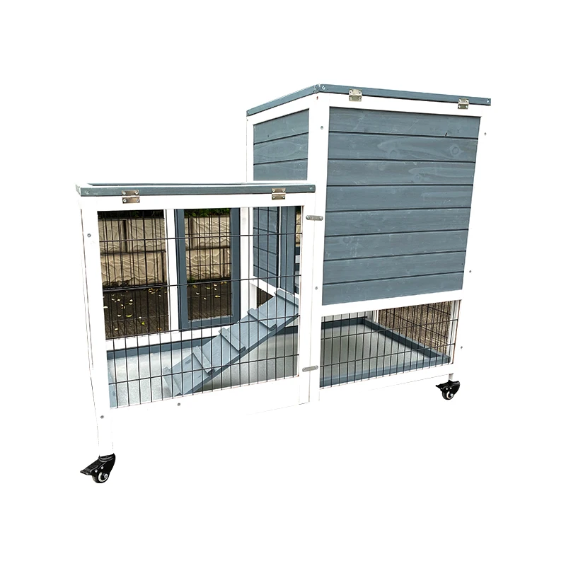 Cheap Design Hot Sale Prefabricated Custom Wooden 2 Story Castle Extrona Rabbit Hutch