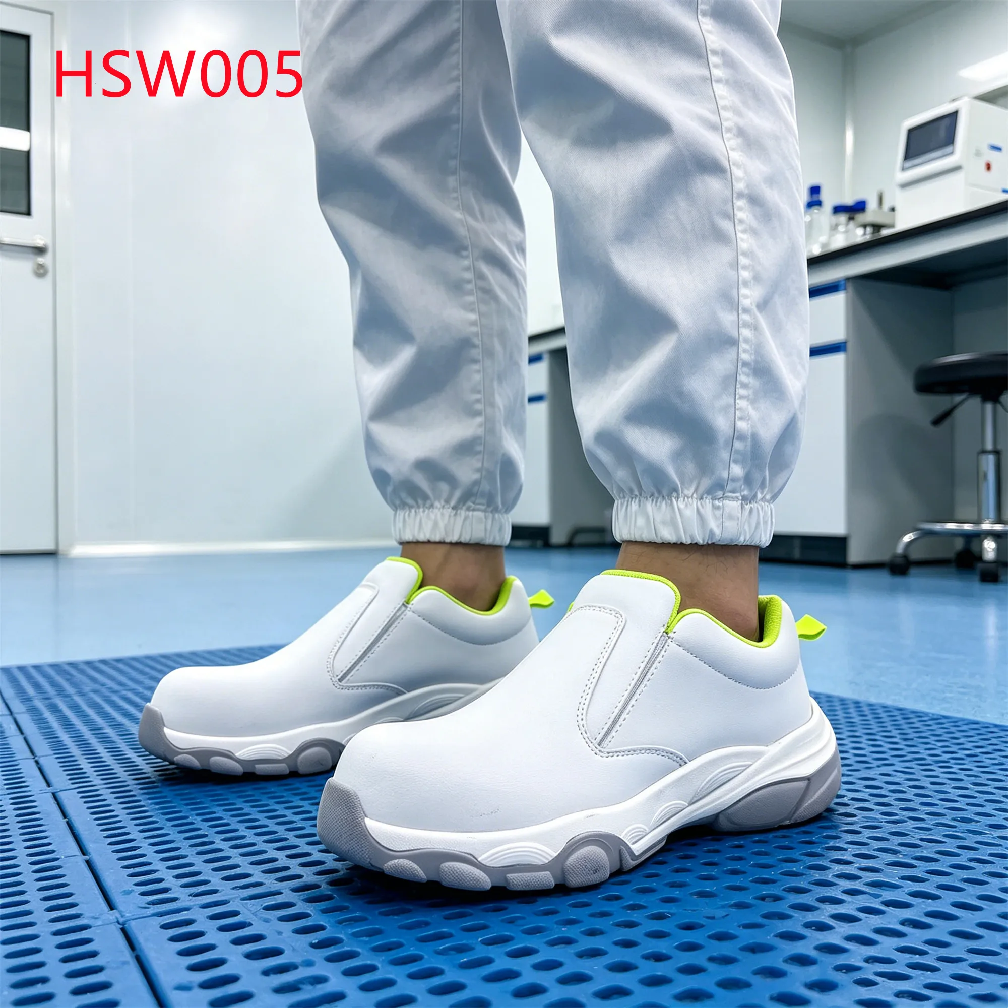 LXG,Elderly Care Facility Easy Wear Hua Singh White Safety Shoes Research Facility Static Discharge Protection Work Clogs HSW005