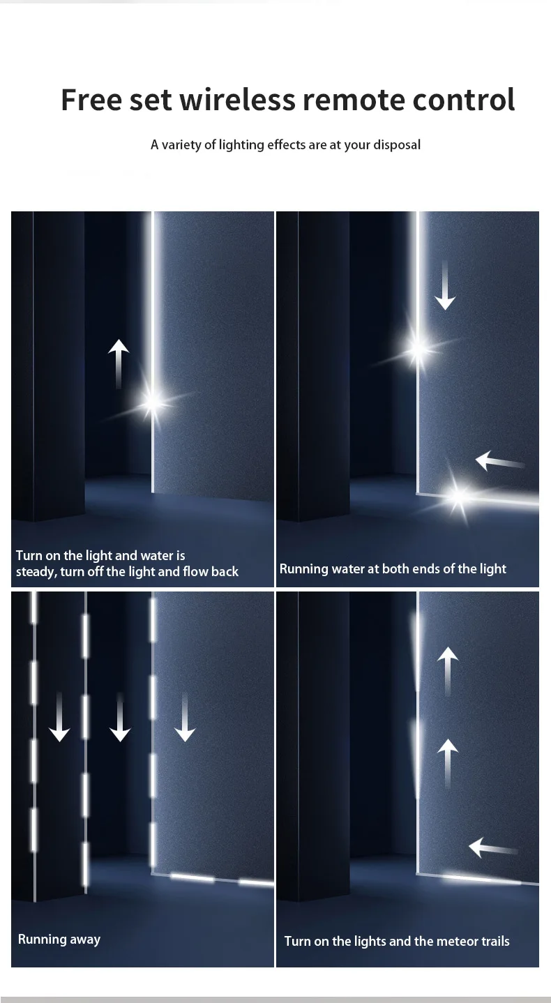 Smart Flowing Water Effect Led Strip Light Easy Installation Rgb Strip Light With Adhesive