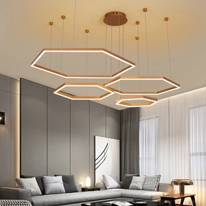 Best Selling Modern Light Luxury Design Living Room Circle Rings LED Chandelier