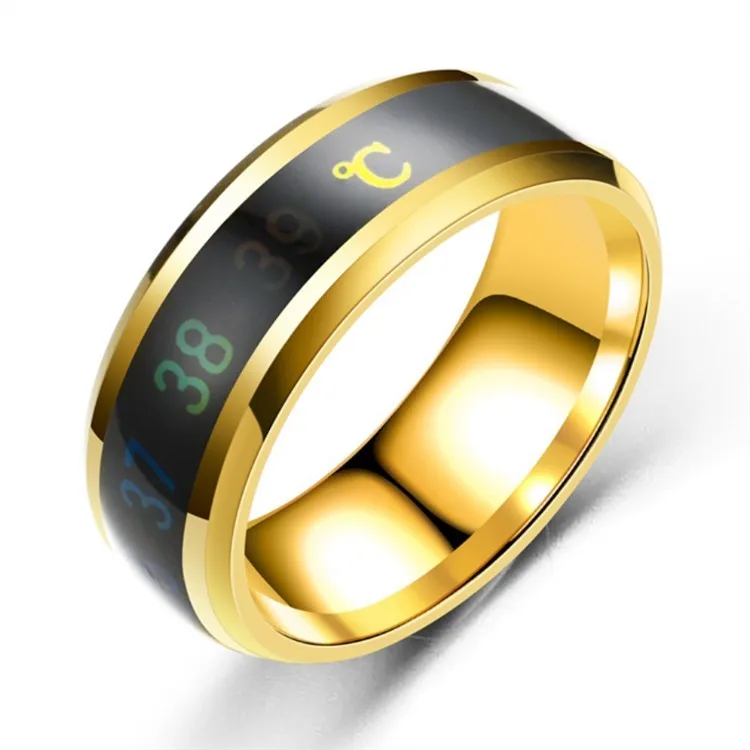 Technology Jewelry  Temperature Measuring Smart Ring Titanium Steel  Intelligent Sensor  Body Temperature Smart Ring