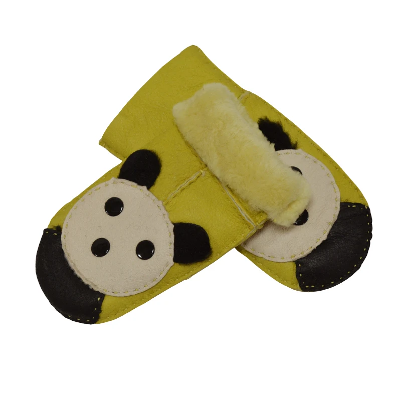 Индивидуальные зимние перчатки унисекс меховые варежки новый дизайн 2022 теплые шерстяные черные простые кожаные ручной работы для