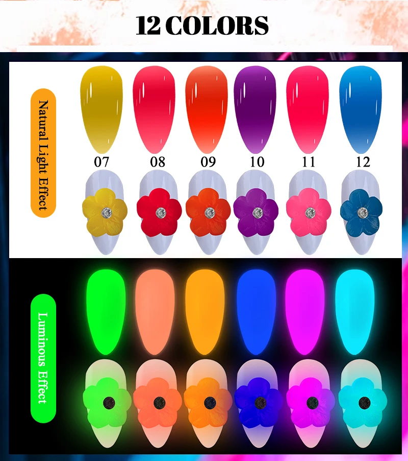 15ml Non-stick luminous Hand Extension Nail Art Gel Solid Carving Flower Take Shaped UV Polish Gel Non Stick Hand Extension Gel details