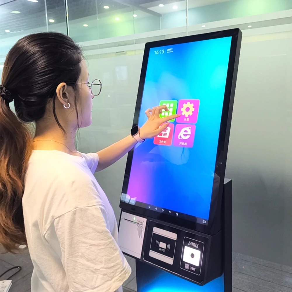 27 Inch Android Touch Screen Kiosk with QR Code & Printer