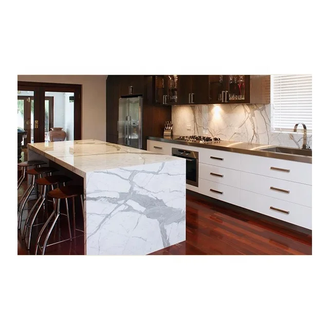 Artificial Stone Calacatta Quartz Marble Tiles White Stone Island Kitchen  Cabinets Kitchen Counter Top - Buy Quartz Kitchen Cabinets,Kitchen Counter  Top,Calacatta White Quartz Marble Tiles Product on 