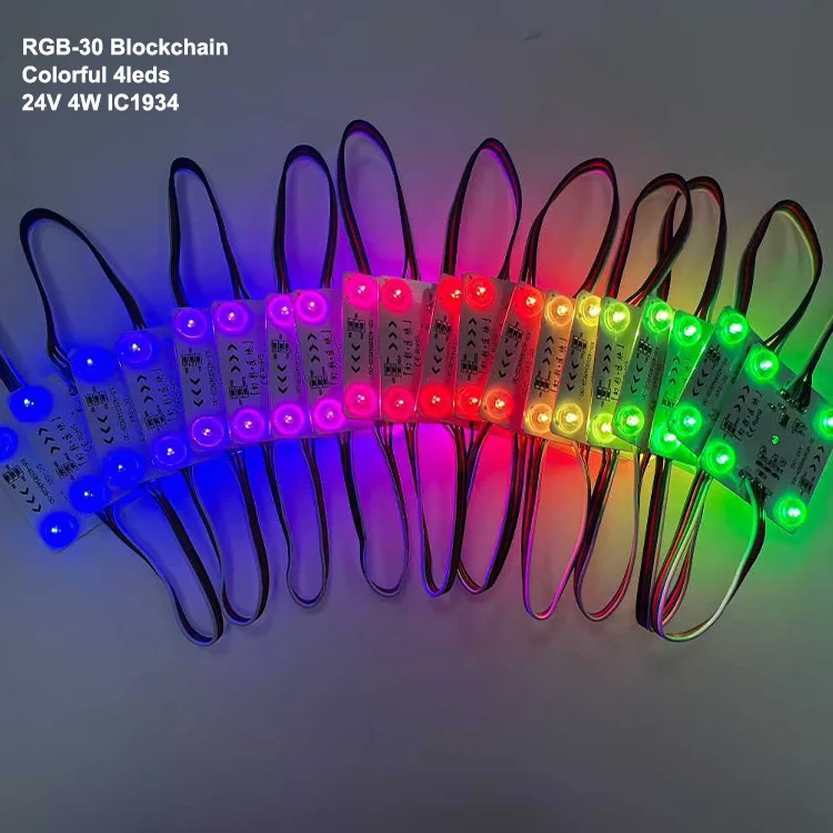 product wholesale full color programmable fluctuation smart dimming rgb ip20 dc24v 1935 ic 4leds led modules for advertising light box-6
