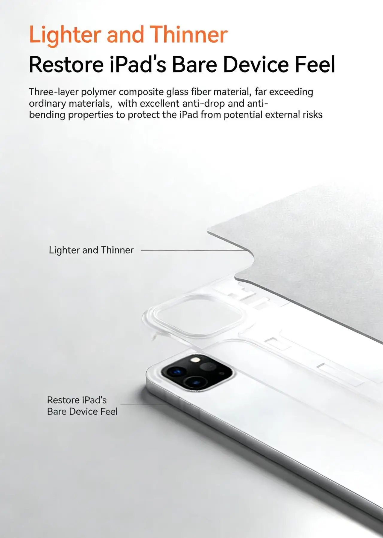 product polymer composite glass fiber shell with magnetic double sided clip protection ultra thin suitable for ipad 10 wholesale-3