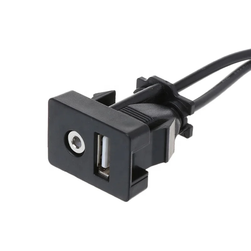 USB Aux Extension Cable with PVC Jacket for Toyota Car Dashboard Installation Computer Application