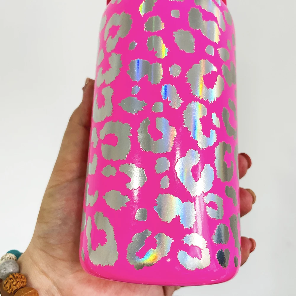 Holographic Leopard Print Shaker Bottle – Handmade by Haile