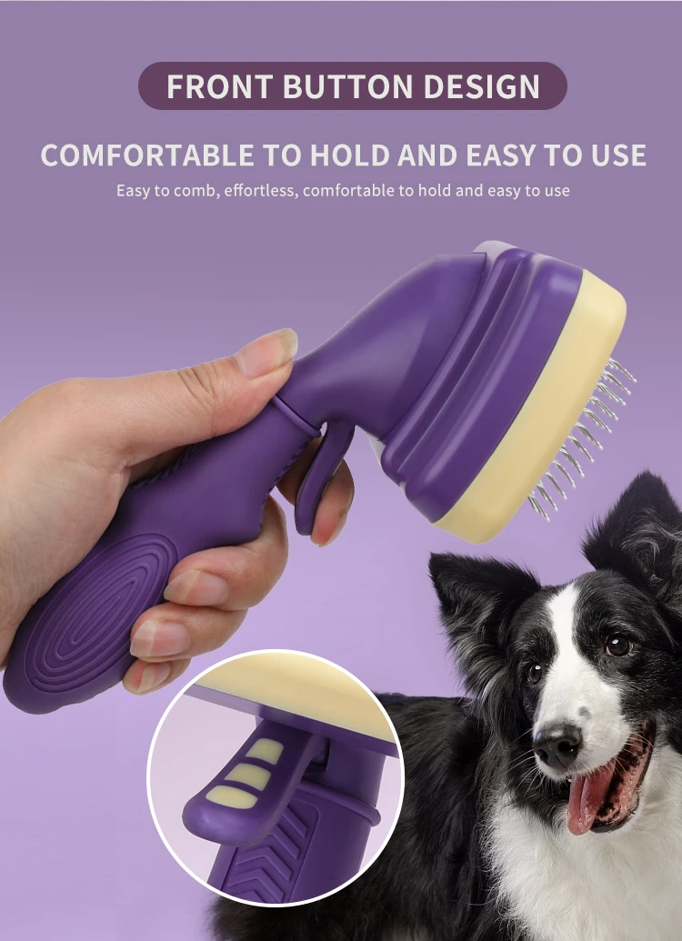 Factory Wholesale Custom Logo Self Cleaning Cat Pin Hair Brush Dog Pet Grooming Slicker Brush