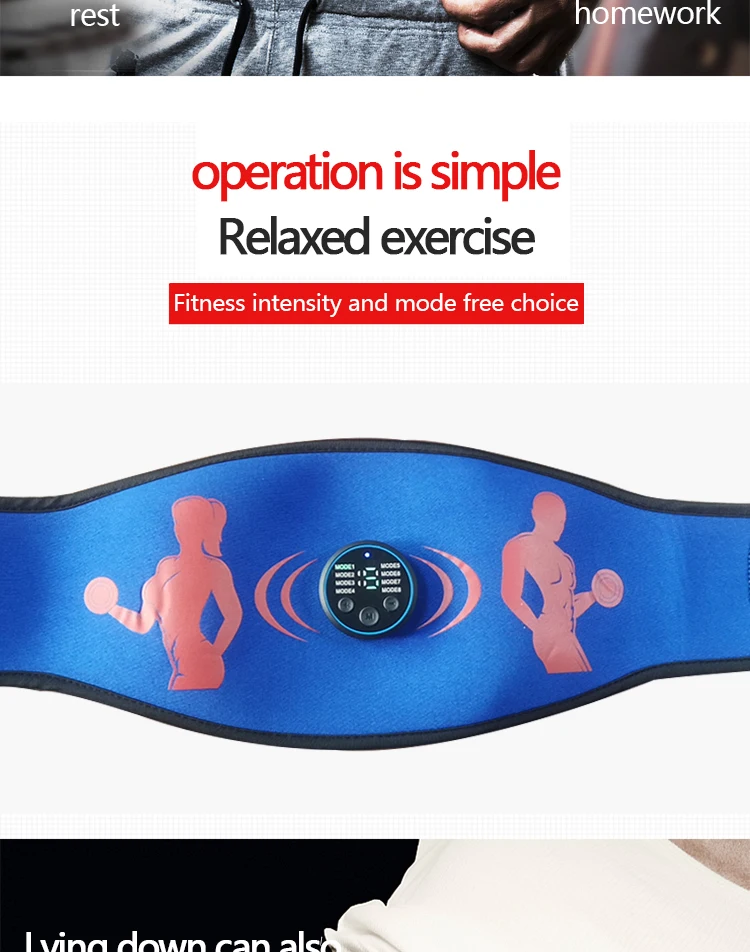 EMS Abdominal Muscle Stimulator Trainer USB Connect Abs Fitness Equipment Training Gear Muscles Electrostimulator Toner Massage