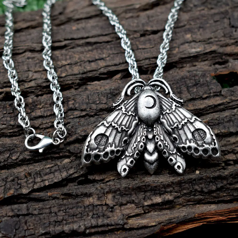 Collier Fée Lune Papillon En Acier Inoxydable - Pendentif Féérique Pour Femme, Cadeau Romantique Sœur, Fille