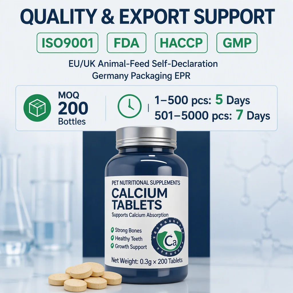 Pevet Pet Milk Calcium Tablets Calcium Supplement Supports Bone Development and Teeth Health for Dogs and Cats