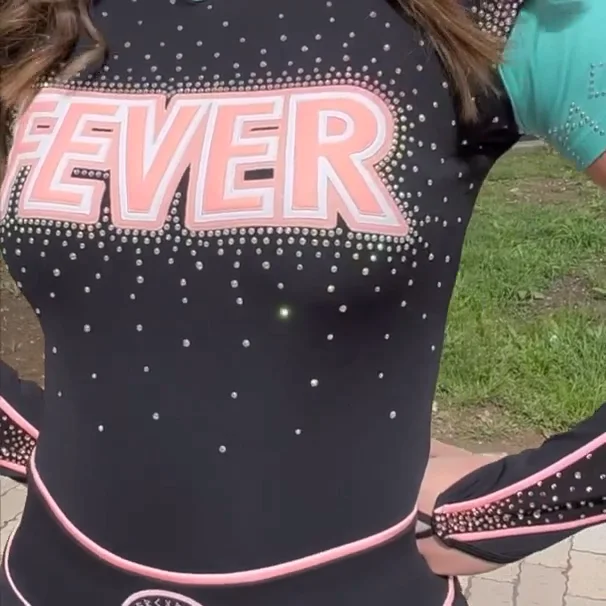 Custom Made Black And Pink Cheer Crop Top Youth Cheerleading Costume