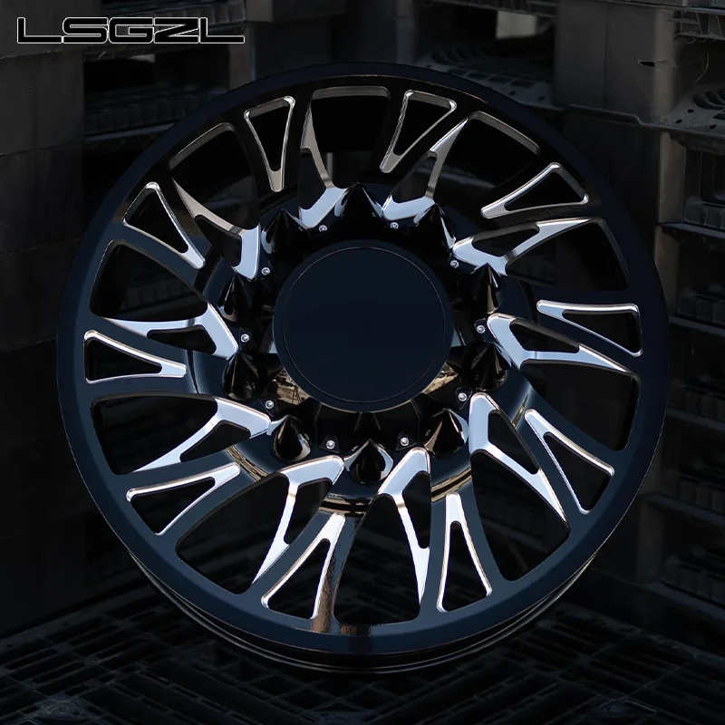 Glossy Black Forged Alloy Dually Rim Machine Face Fortruck 8x180 8x200 8x165.18 5.5 8.6.5 22 24 26