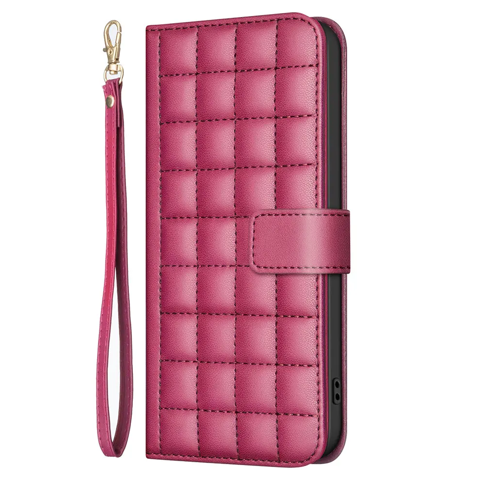 Checkered Pattern Pu Leather Mobile Case With Card Slot Holder Wallet Handbag Cover For Infinix Note 40 factory