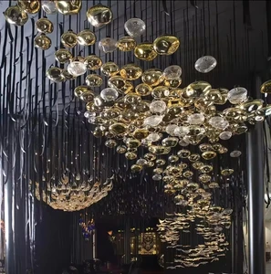 Modern Creative Customized Crystal Luxury Hanging Ceiling Chandelier for Hotel Lobby Pendant Light