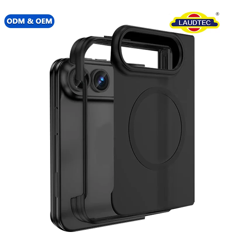 Semi-Transparent Frosted	Magnetic Foldable Phone Case Anti-Fingerprint Oil-Resistant Custom OEM for iPhone Duo
