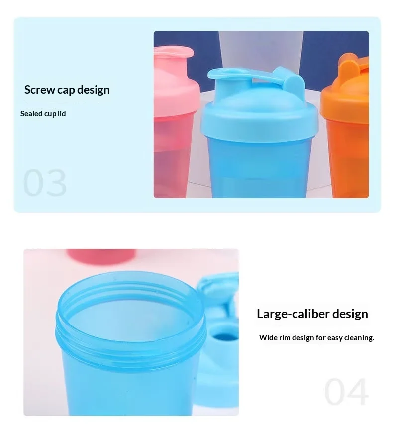 Customized Logo Plastic Protein Shake Cup Fitness Sports Water Bottle 400ml preview 5