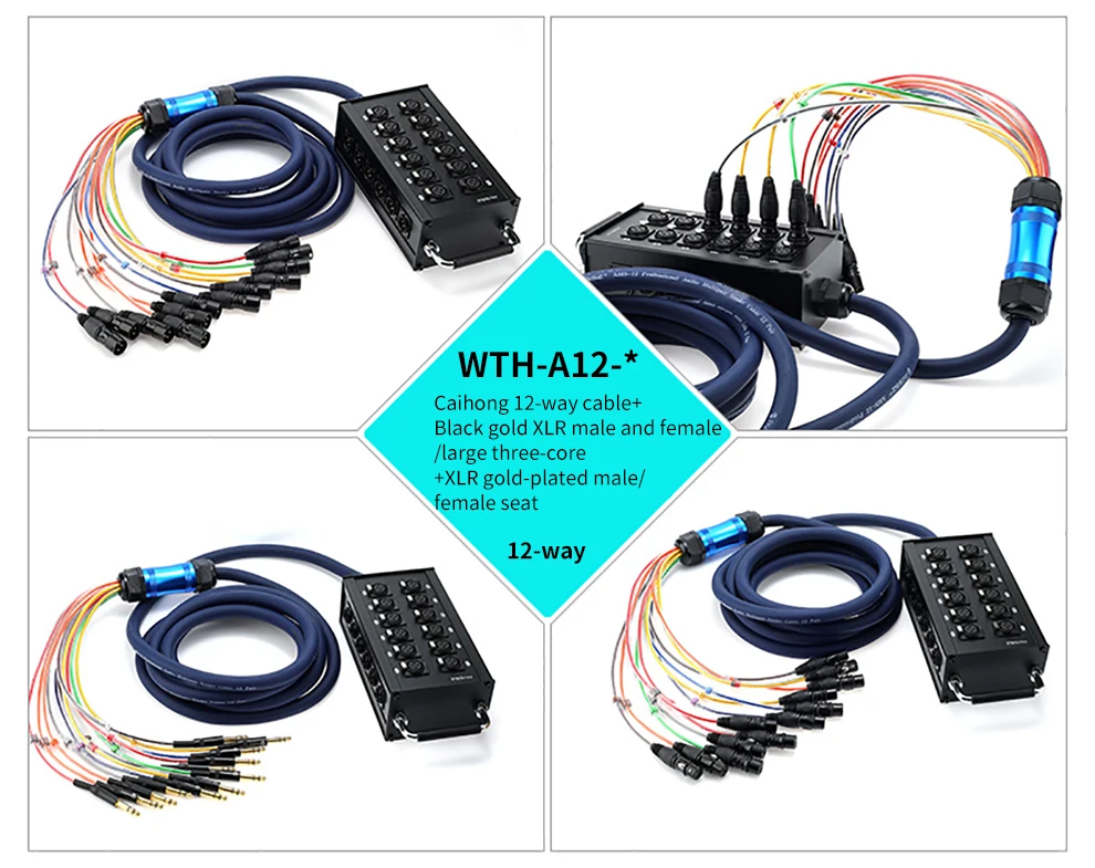 Custom Length Factory Professional 8/12/16/24/32/40ch Male Xlr To Xlr