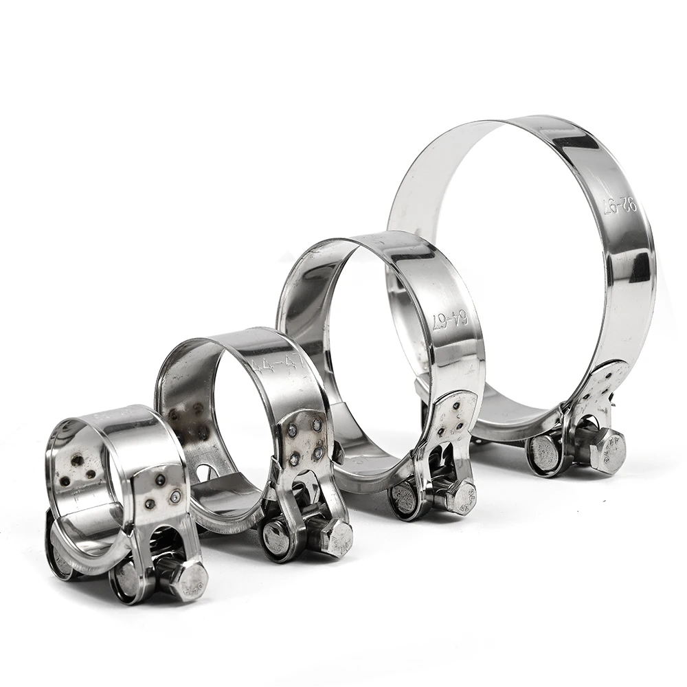 10x 304 Stainless Steel T-Bolt Clamps For Turbo/Silicone Hoses – 2.5" Size (64–74mm) – Premium Hose Clamps