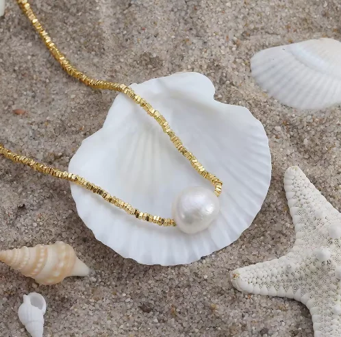 Classic Elegant Real Material High Shine Womens Jewelry Real Pearl Necklace