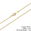 Catena a maglia a cavo 14K da 1,0 mm