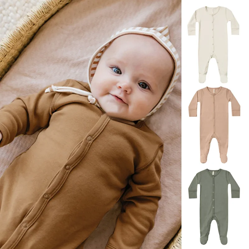  Infant Newborn Baby Boys Girls Long Sleeve Solid