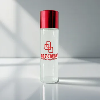 230ml High Capacity Clear Cylinder Glass Bottle with Screw Cap