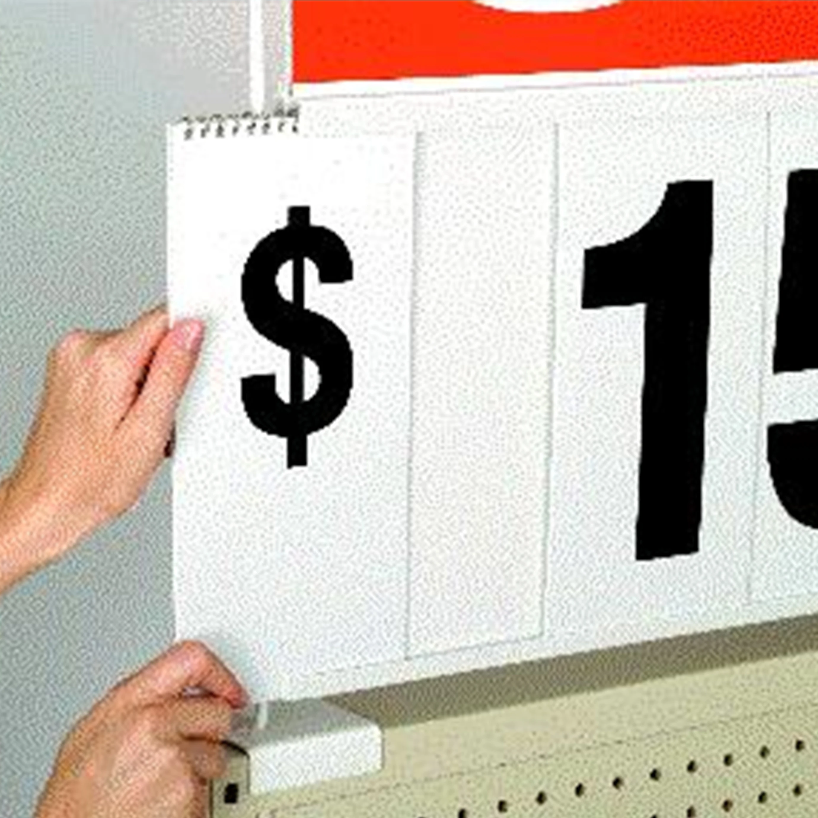 Gondola Top Sign Brackets With Display Spiral Number Pads
