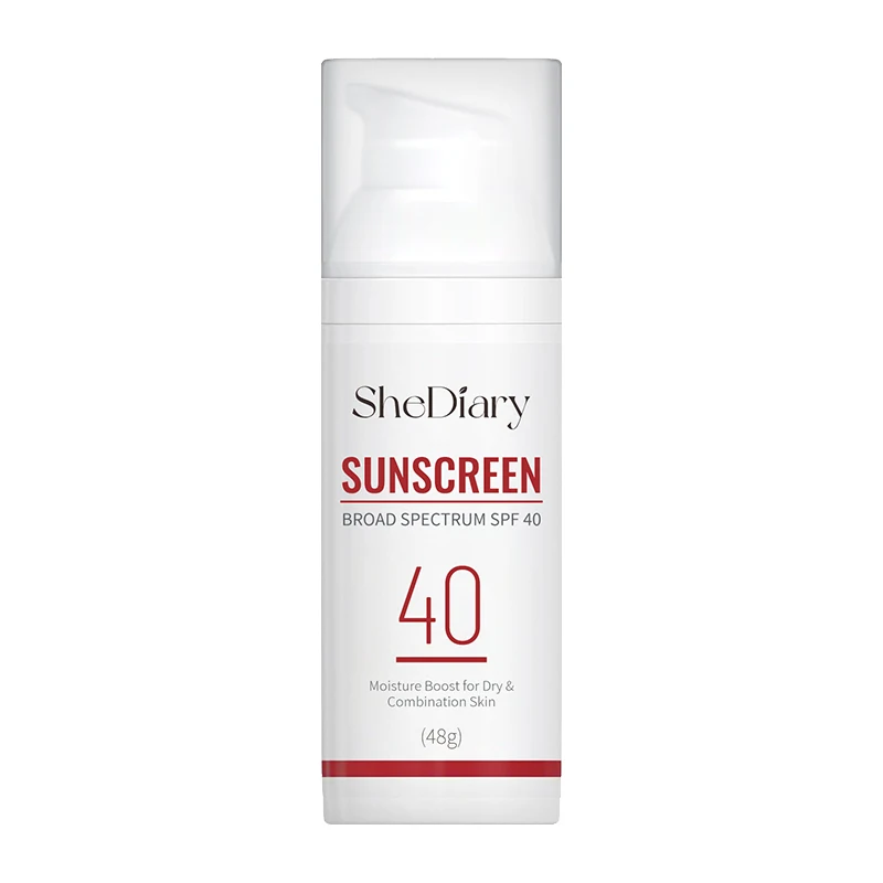 SheDiary Protector solar Blanqueamiento sin crueldad y Centella orgánica Protector solar de aloe vera SPF40 Extracto natural Protección solar