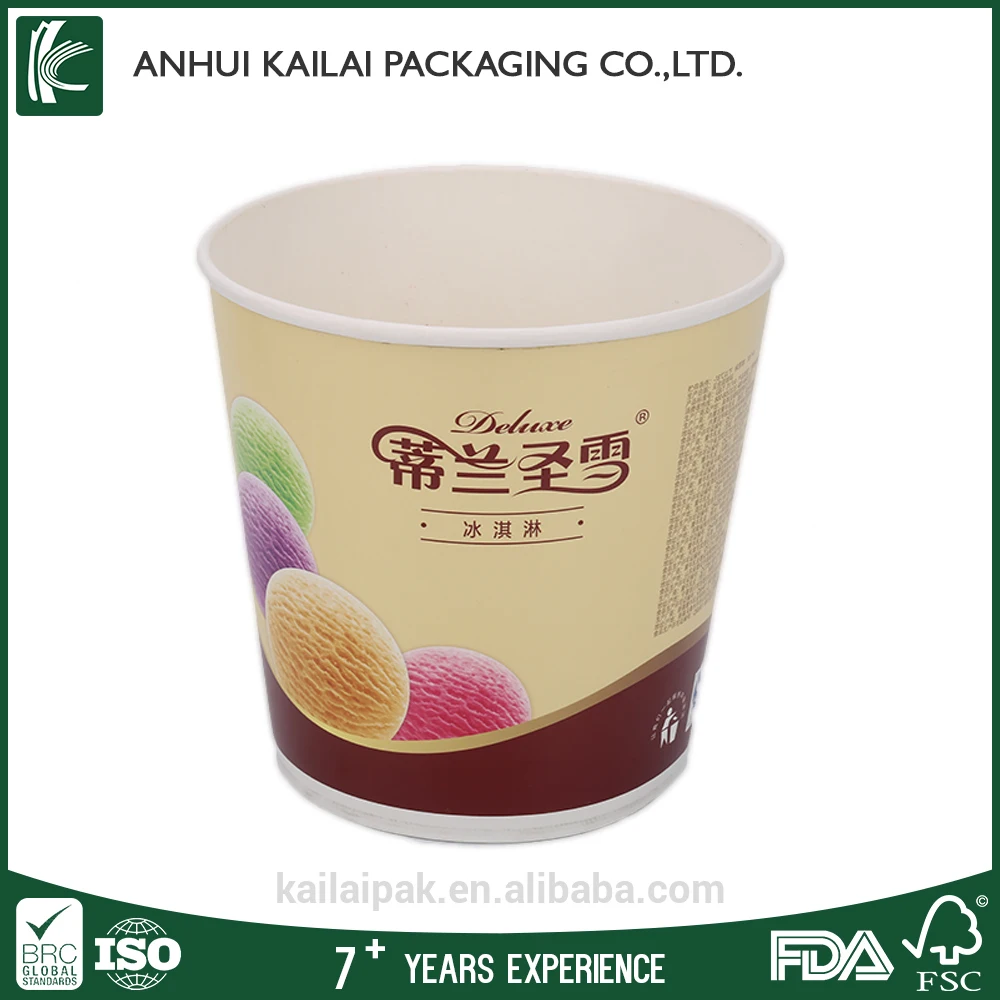 Factory Direct Disposable Ice Cream Paper Cup Recyclable Ice Cream Tub Eco-friendly Ice Cream Pot with Lids