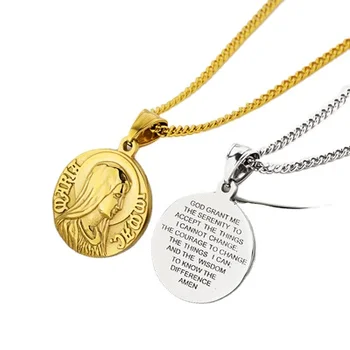 New Creative Golden Personality Queen Avatar Tibetan Silver Jewelry Gold Silver Dollar Coin Round Beautiful Pendant Necklaces