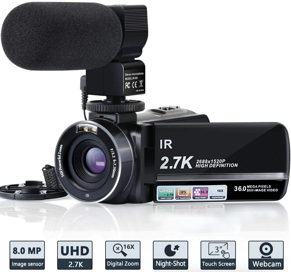 36MP Interpolation Digital Video Camcorder with IR Fill Light