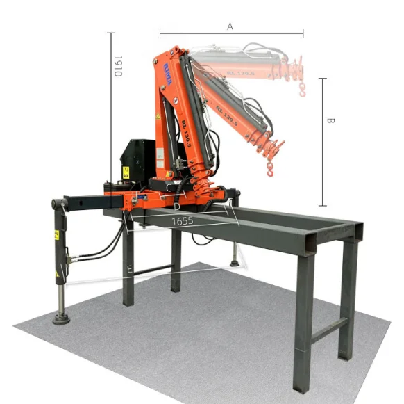 High Quality 1.3ton 12v Telescopic Mini Pickup Truck Crane for Truck