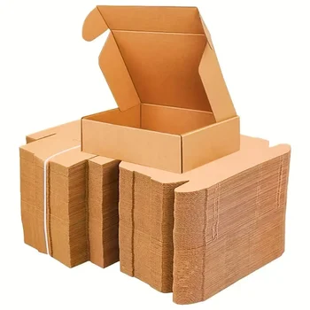 Customized folding corrugated kraft paper packaging box express delivery of clothes T-shirts transportation paper box