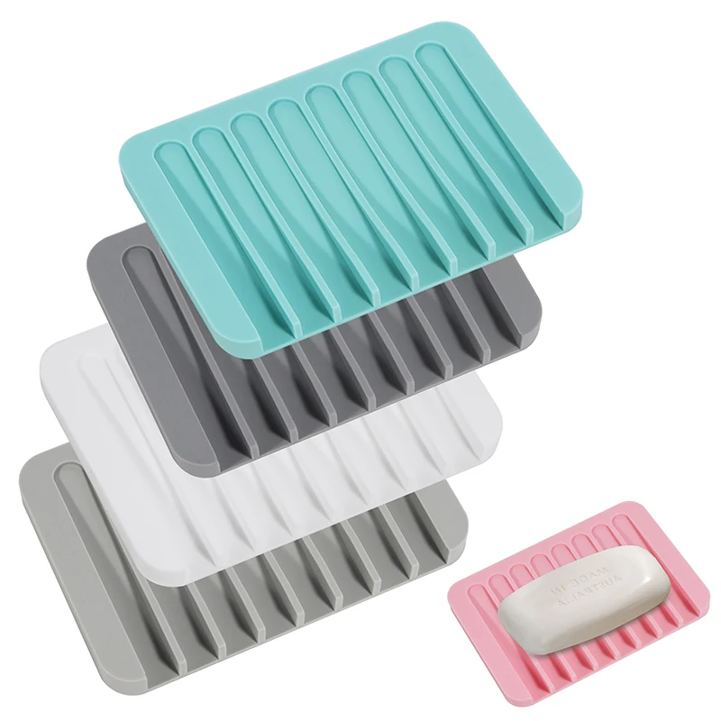 Custom Logo ODM OEM SoapTray Saver Self Draining Soap Dishes Silicone Soap Dishes With Drain For Kitchen Bathroom