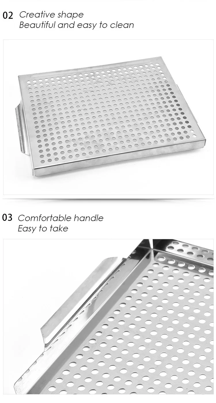 Rectangle Stainless Steel Grill Pan Bbq Cookware Roaster Frying Baking