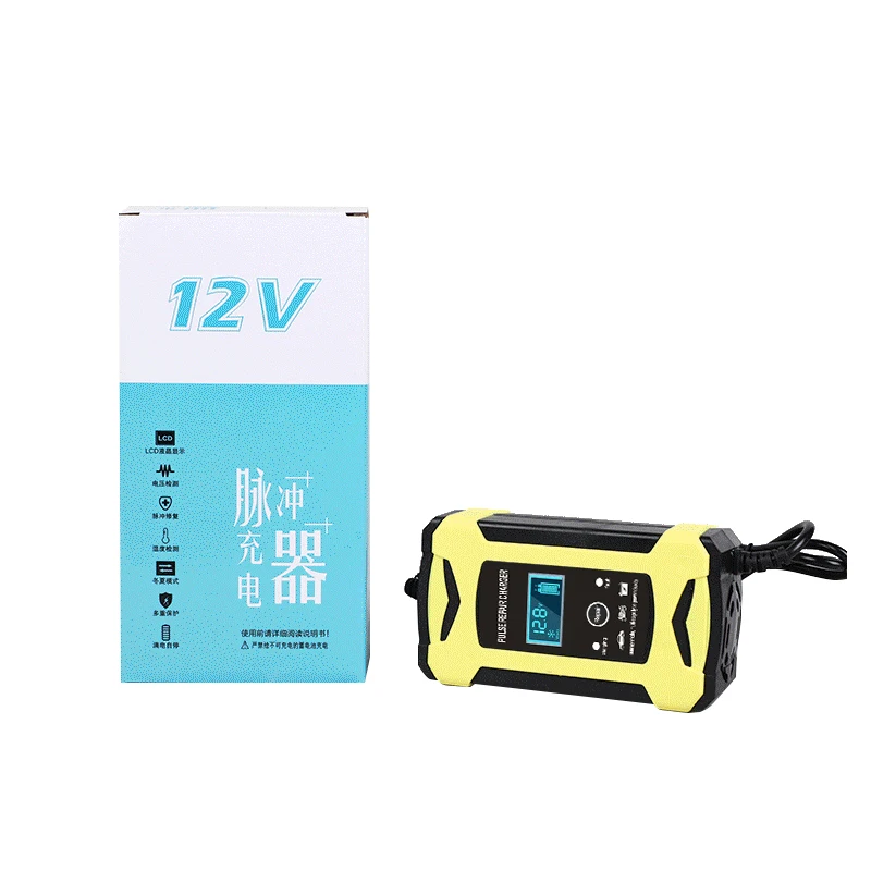 Multifunctional 12V 6A Auto Repair Battery Charger Cargador De Bateria De for Car Motorcycle Scooter OTP LCD Display Electric manufacture