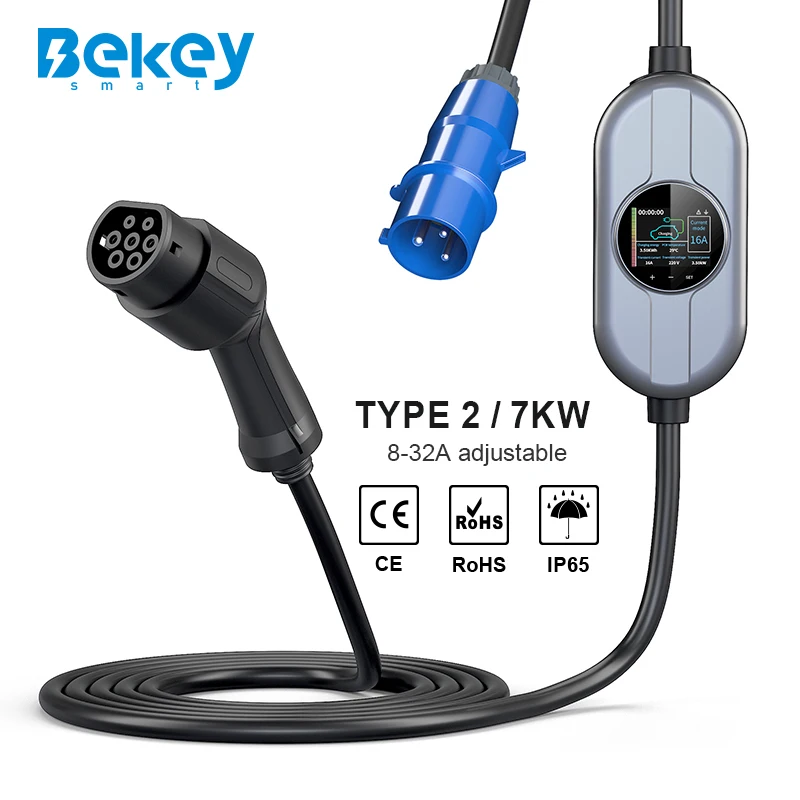 Bekey Type 2 Portable Ev Charger Adjustable Ev Charger Workersbee 10