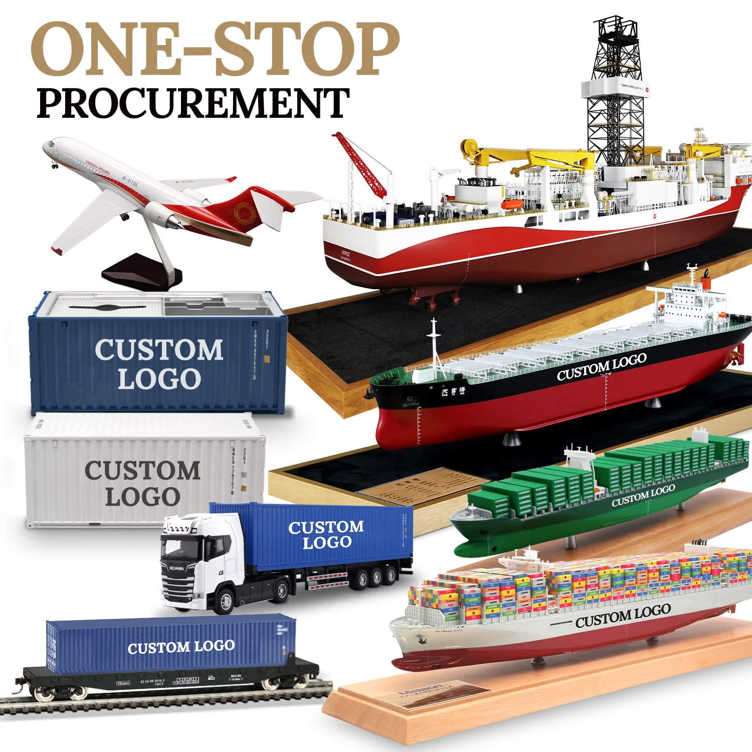O.A.S Container Model Factory Shipping Gift Customized 1:50 YFH Alloy Material Truck Toy Scale Model