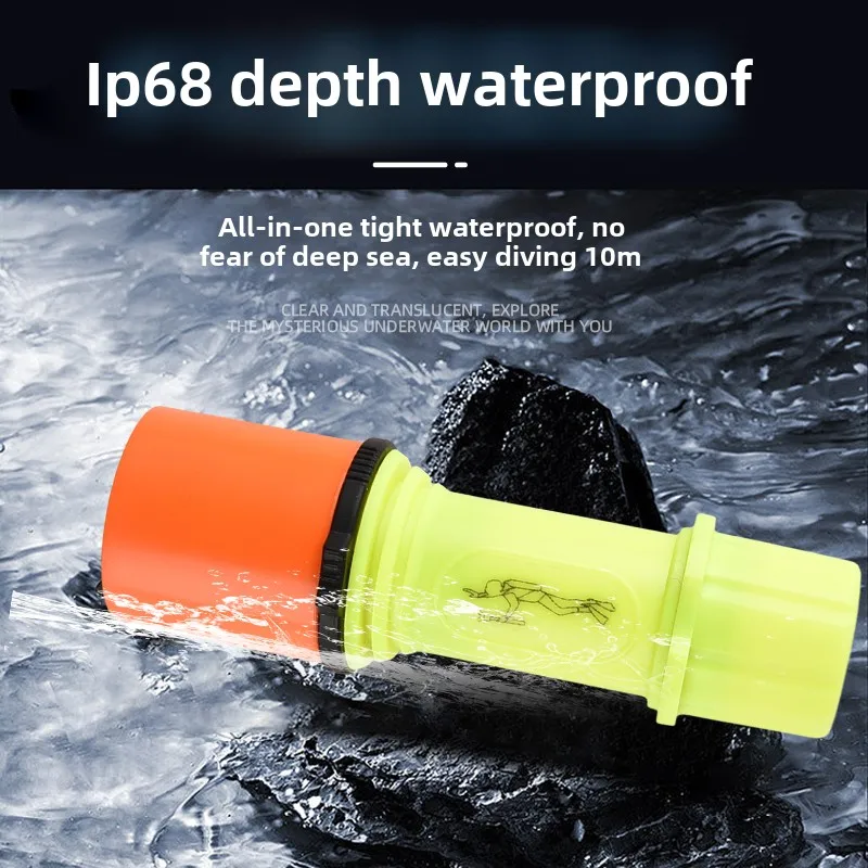 Dual-Use IP68 LED Flashlight Multi-Purpose for Land and Water USB Charging for Emergency and Outdoor Exploration