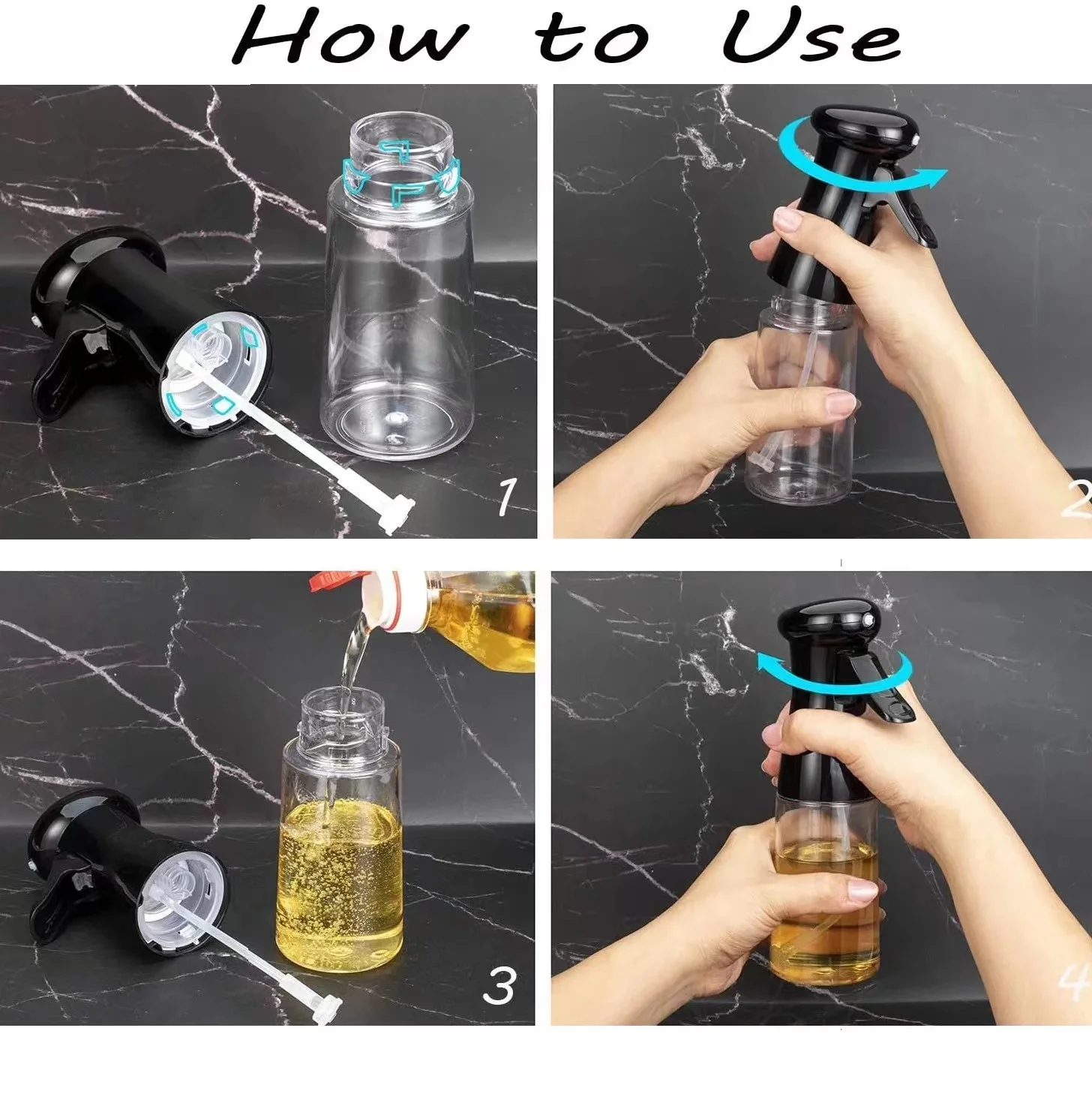 200ml Glass Olive Oil Sprayer For Cooking Canola Oil Spritzer Mister