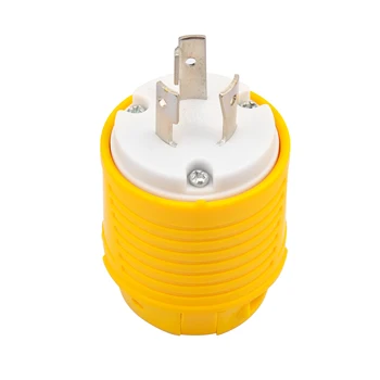 NEMA L5-20P Locking 20 Amp RV Replacement Plug for Extension Cord Ends Straight Blade Plug 125 Volt