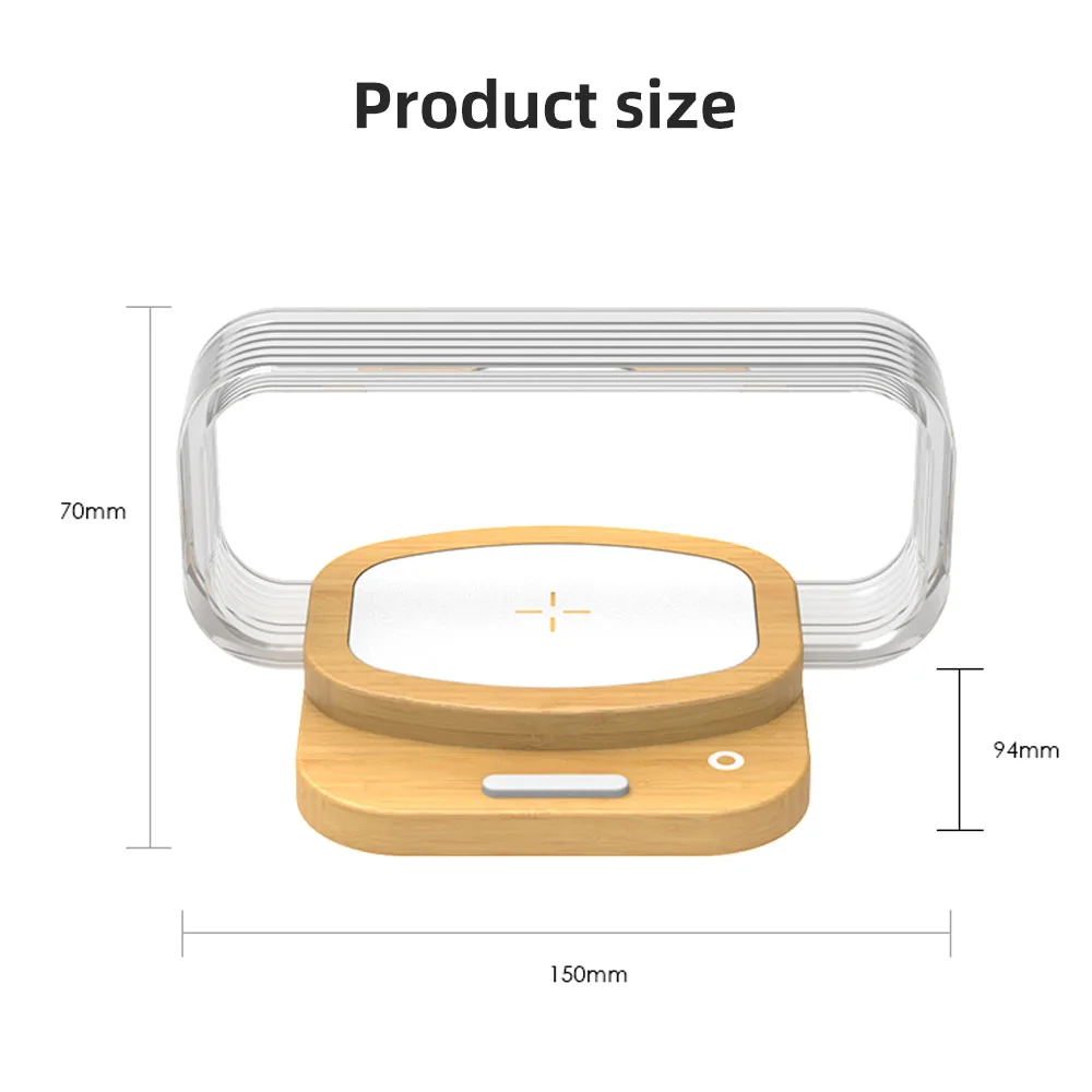 Innovative 10W Qi Wireless Charging LED Table Lamp Mini with ABS Body Touch Control Mobile Phone Holder for Bedroom Use